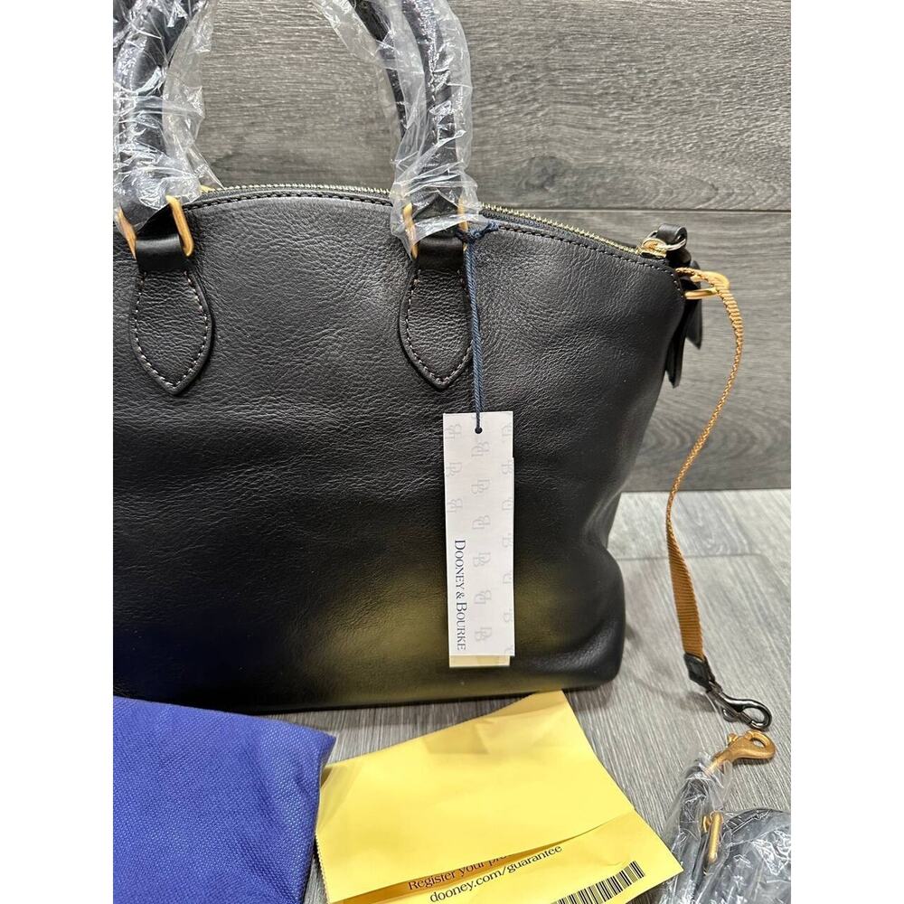 Dooney & Bourke Florentine Leather Satchel Black/Black bag A641294 - Picture 6 of 13